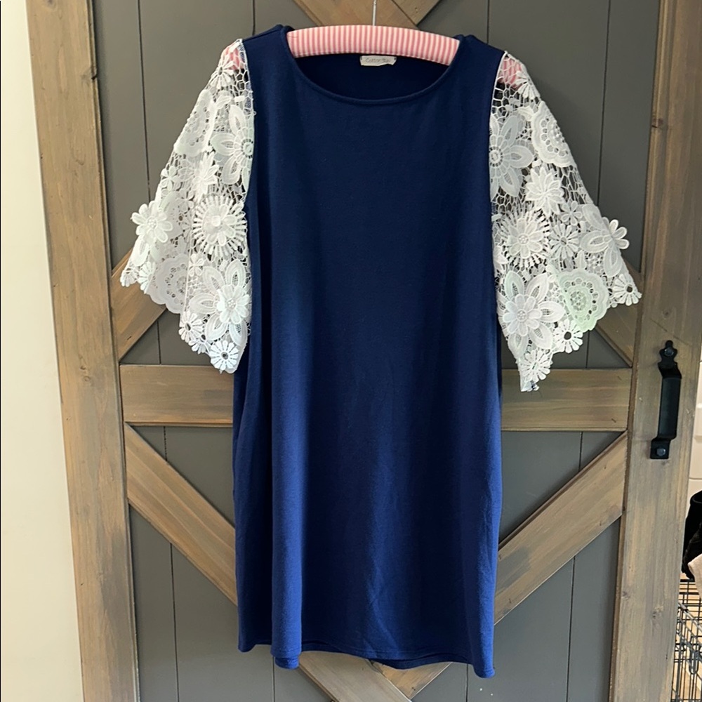 Lace Sleeve pocket dress